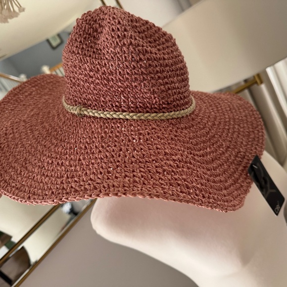 NEW WITH TAGS D&Y Women's Floppy Hat with Metallic Braid Band, Mauve, One Size - Picture 3 of 4